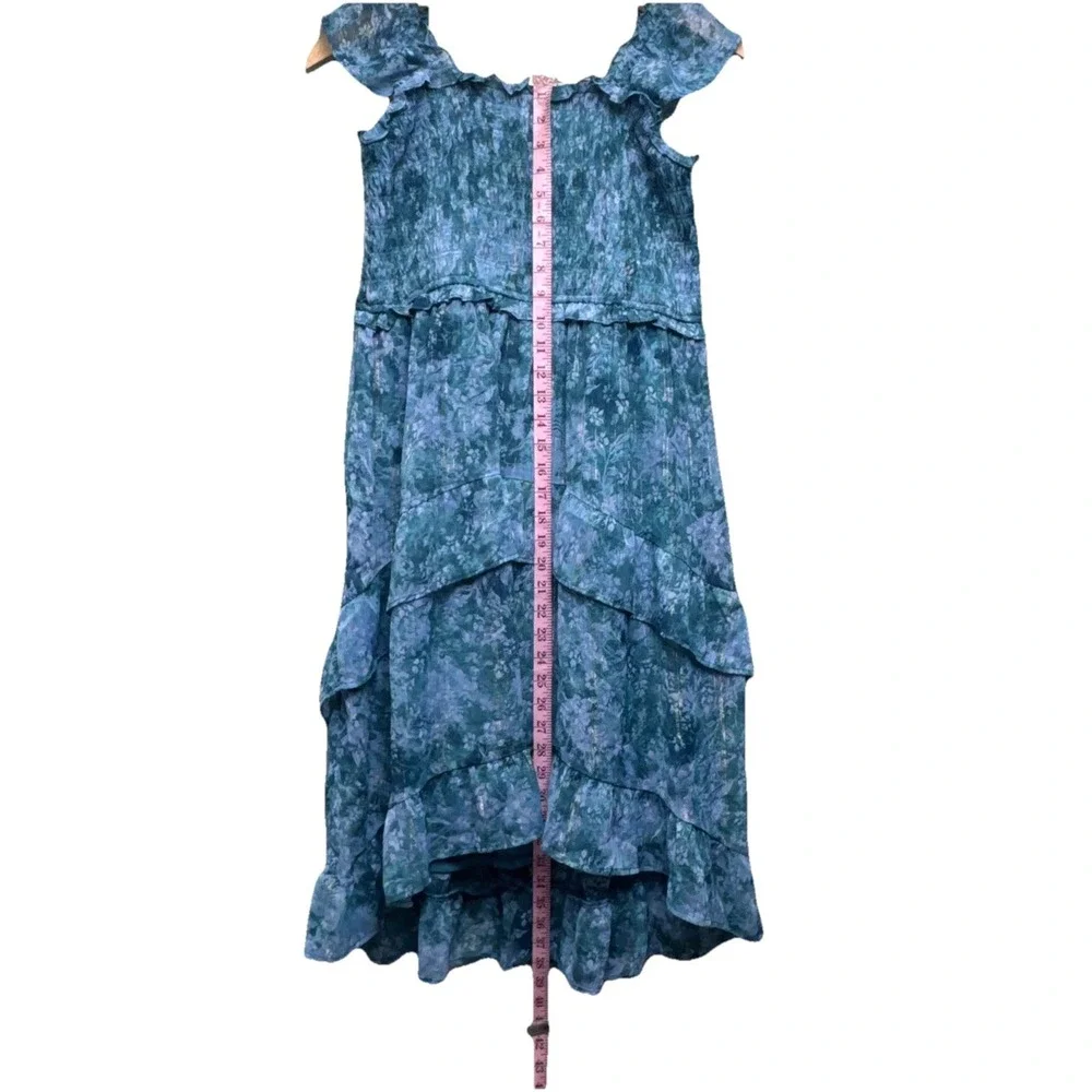Mimi Chica Womens Party Mini Dress Teal Blue With Gold Lines,Size Large kids‎